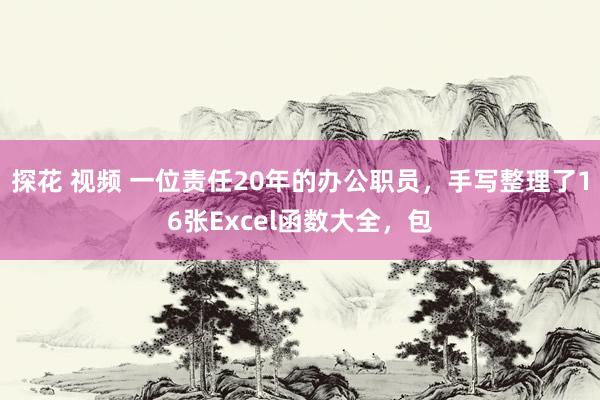 探花 视频 一位责任20年的办公职员，手写整理了16张Excel函数大全，包