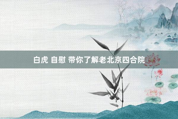 白虎 自慰 带你了解老北京四合院