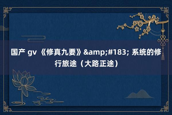 国产 gv 《修真九要》&#183; 系统的修行旅途（大路正途）